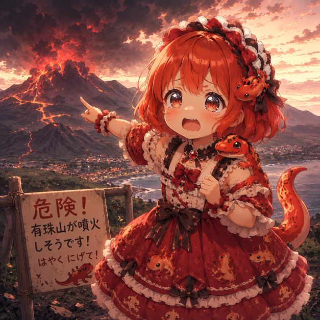 有珠山噴火の擬人化キャラクター