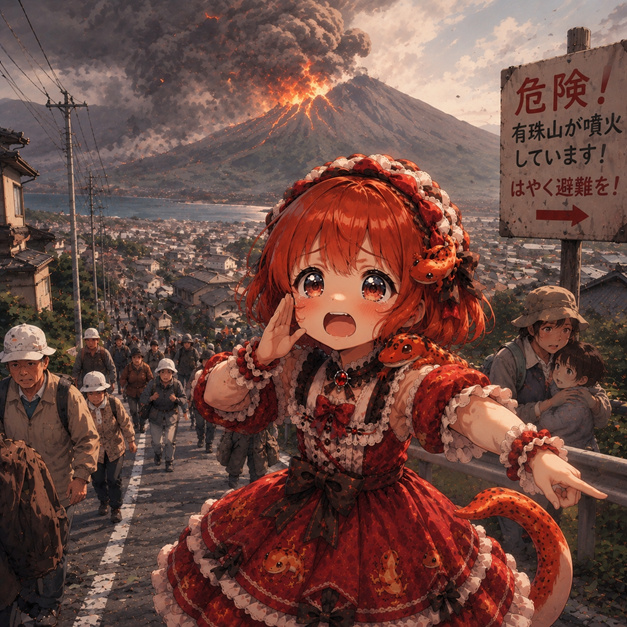 有珠山噴火の擬人化キャラクター