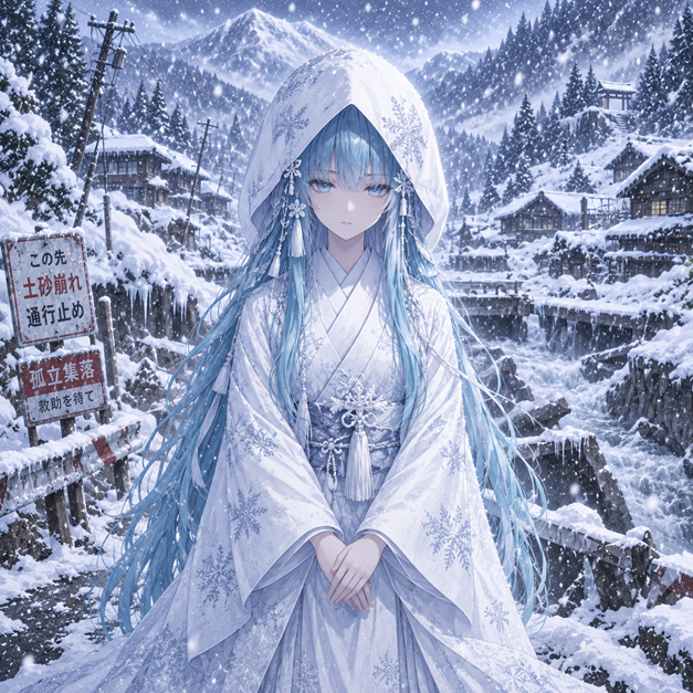 大雪の擬人化キャラクター