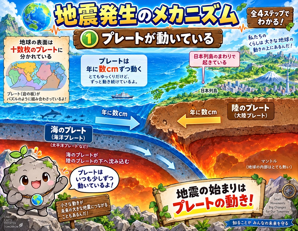 STEP1 プレートが動いている