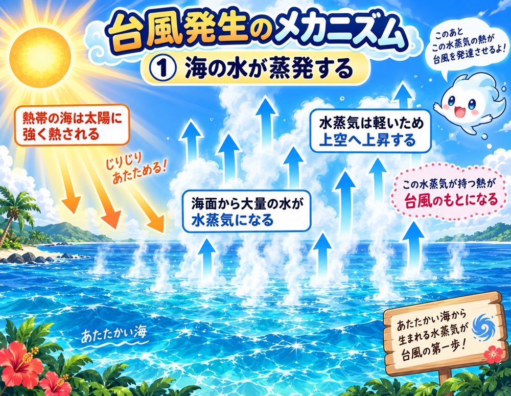 STEP1 海の水が蒸発する