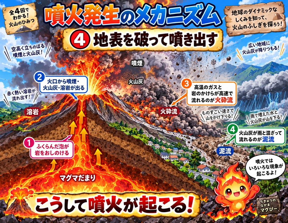 STEP4 地表を破って噴き出す